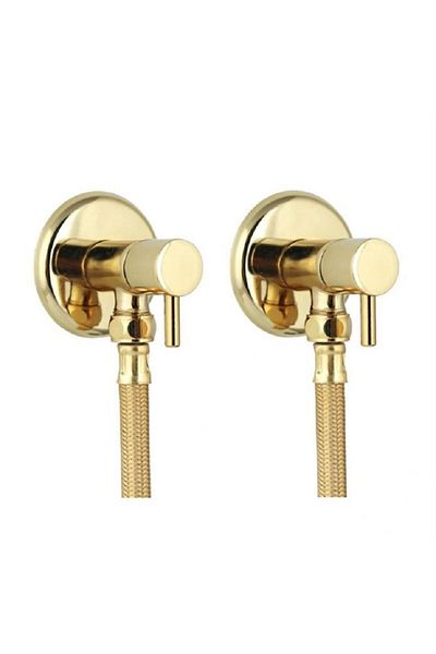 İSAOĞLU YAPI Gold Bidet Faucets Gold Complete Set Gold Bidet Faucet Including Hoses