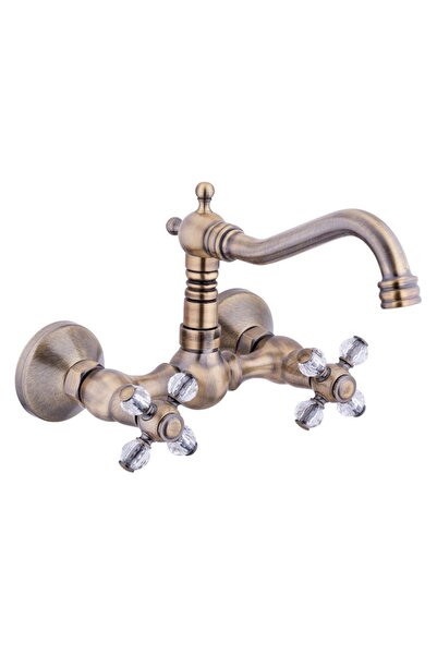 İSAOĞLU YAPI Antik Gold Duvardan Batarya Duvardan Çıkışlı Musluk Özel Tasarım...