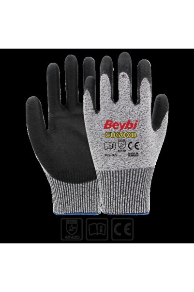 Beybi Cu600 D Pu Coated Polyethylene Cut Resistant Knitted Gloves - 24 Pairs