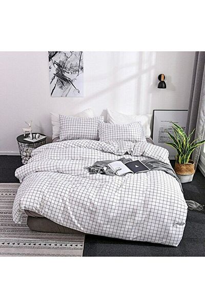 StellaFlavo 140 x 200 Duvet Cover Set - Elastic Cotton Sheet for Beds