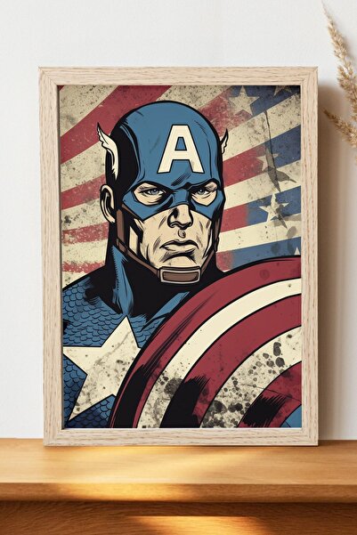 Luna Marissa Αφίσα Captain America - Αφίσα ψηφιακής τέχνης από χοντρό χαρτί χ...