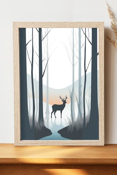 Luna Marissa Αφίσα ελαφιών - Αφίσα τοίχου από γυαλιστερό χαρτί χωρίς πλαίσιο