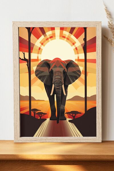 Luna Marissa Καλλιτεχνική αφίσα ελέφαντα - Αφίσα ψηφιακής τέχνης από γυαλιστε...