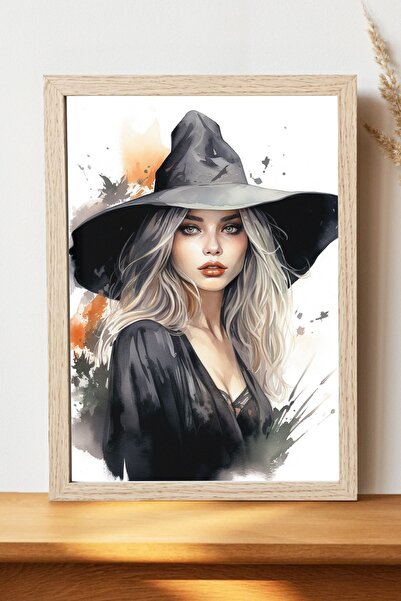 Luna Marissa Όμορφη αφίσα με μάγισσα - Αφίσα τοίχου από γυαλιστερό χαρτί χωρί...