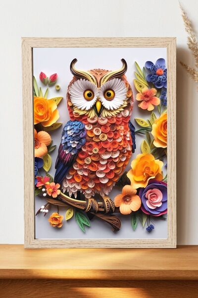 Luna Marissa Αφίσα Κουκουβάγιας - Αφίσα τοίχου από γυαλιστερό χαρτί χωρίς πλα...