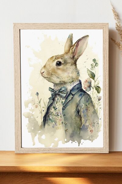 Luna Marissa Καλλιτεχνική αφίσα κουνελιού - Ψηφιακή αφίσα τέχνης από χοντρό χ...