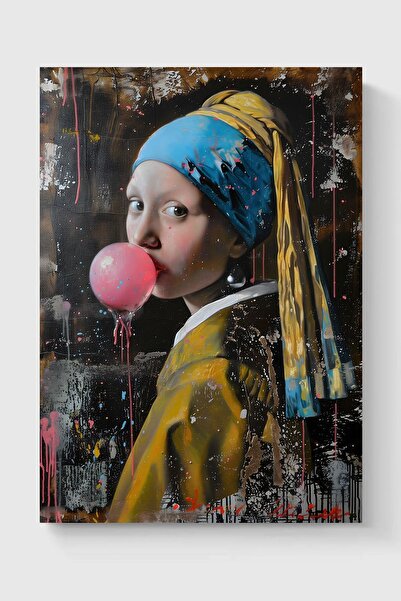 Luna Marissa Αφίσα με κορίτσι με τσίχλα και σκουλαρίκια, αφίσα τοίχου χωρίς π...