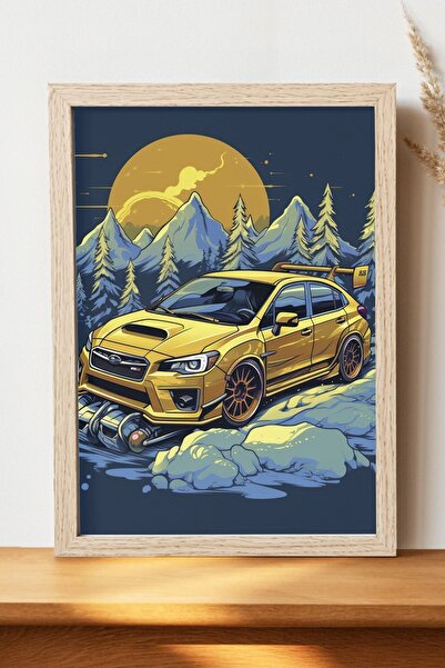 Luna Marissa Κίτρινη αφίσα αυτοκινήτου - Αφίσα αυτοκινήτου από γυαλιστερό χαρ...