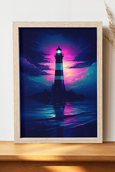 Luna Marissa Αφίσα Φάρου - Αφίσα τοίχου από φωτεινό χαρτί χωρίς πλαίσιο