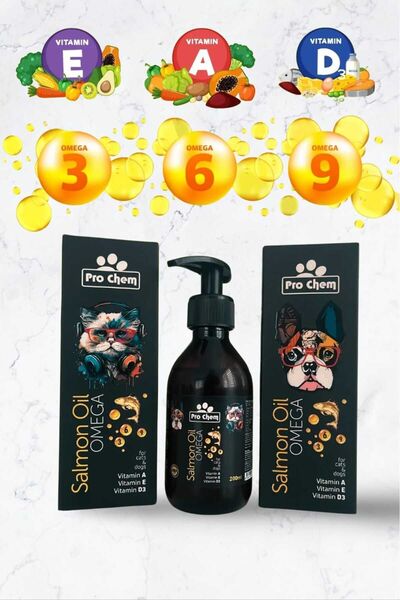 Pro Chem Kediler Ve Köpekler Için Salmon Oil (OMEGA 3-6-9 VE A-E-D3 VİTAMİNLE...