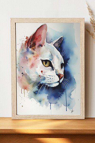 Luna Marissa Αφίσα γάτας - Αφίσα ψηφιακής τέχνης από χοντρό χαρτί χωρίς πλαίσιο
