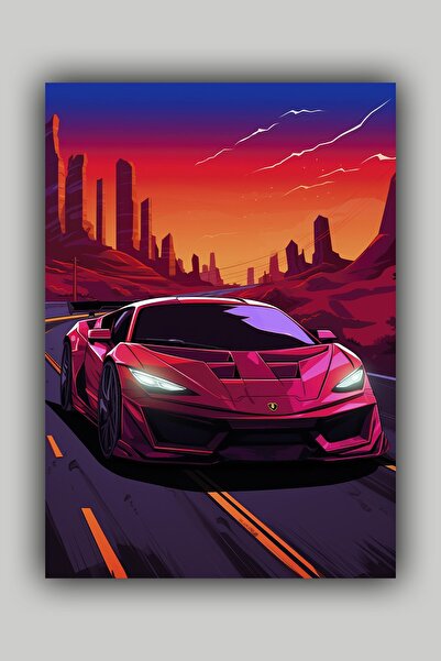 Luna Marissa Κόκκινη αφίσα σπορ αυτοκινήτου χωρίς πλαίσιο τοίχου