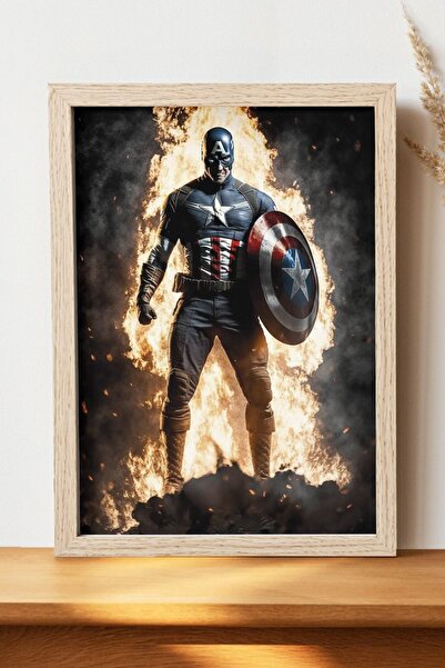 Luna Marissa Αφίσα Captain America - Αφίσα ψηφιακής τέχνης από χοντρό χαρτί χ...