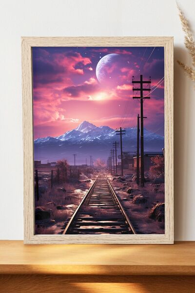 Luna Marissa Αφίσα με σιδηροδρομική γραμμή - Αφίσα τοίχου από γυαλιστερό χαρτ...