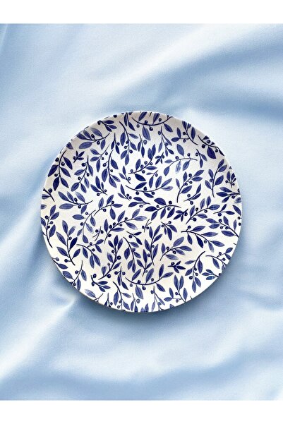 unique florya Διακοσμητικό πιάτο τοίχου με μοτίβο λουλουδιών Blue Blanc, Διακ...