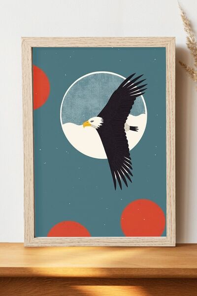 Luna Marissa Μινιμαλιστική αφίσα Eagle - Αφίσα τοίχου από γυαλιστερό χαρτί χω...