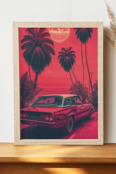 Luna Marissa Ρετρό αφίσα αυτοκινήτου - Αφίσα ψηφιακής τέχνης από χοντρό χαρτί...
