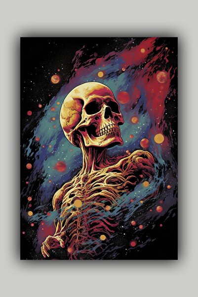 Luna Marissa Αφίσα με σκελετό σε κοσμικό στυλ Αφίσα τοίχου χωρίς πλαίσιο