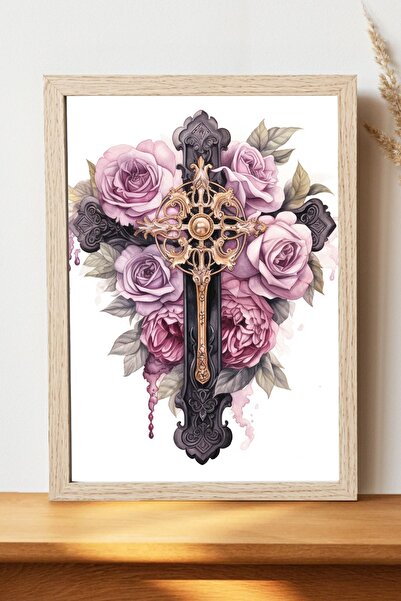 Luna Marissa Αφίσα Σταυρού με λουλούδια - Αφίσα τοίχου από γυαλιστερό χαρτί χ...