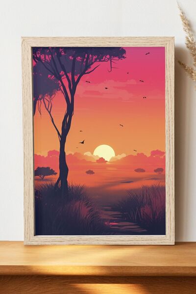Luna Marissa Αφίσα ηλιοβασιλέματος - Αφίσα ψηφιακής τέχνης από χοντρό χαρτί χ...