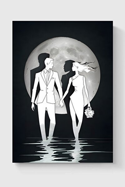 Luna Marissa Μαύρο και άσπρο αφίσα Lover χωρίς πλαίσιο τοίχου