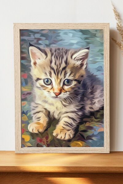 Luna Marissa Αφίσα γάτας - Αφίσα ψηφιακής τέχνης από χοντρό χαρτί χωρίς πλαίσιο