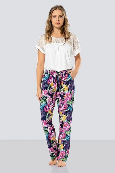 TÜREN 100% Viscose Patterned Women's Pajama Set