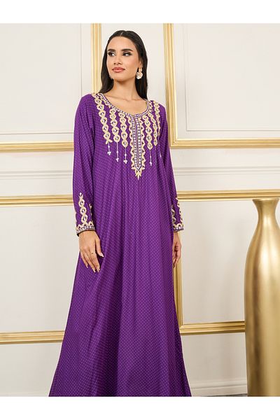 Styli جلابية مطرزة سبوت AOP