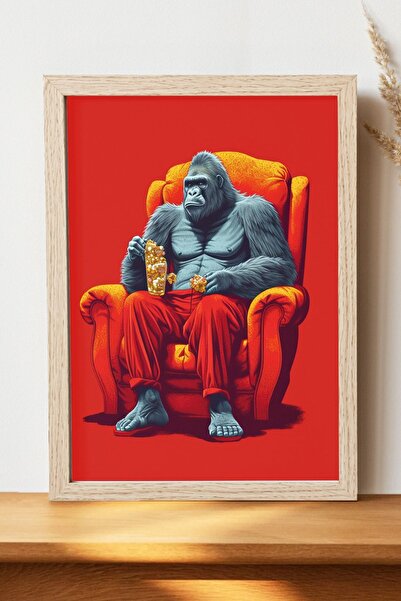 Luna Marissa Καλλιτεχνική αφίσα γορίλας - Αφίσα ψηφιακής τέχνης από γυαλιστερ...