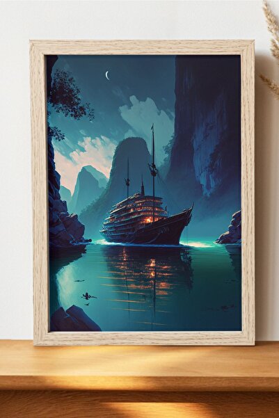 Luna Marissa Εικονογράφηση αφίσα πλοίου - Αφίσα ψηφιακής τέχνης από χοντρό χα...