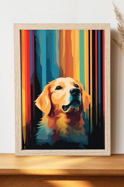 Luna Marissa Αφίσα Golden Retriever - Αφίσα ψηφιακής τέχνης από γυαλιστερό χα...