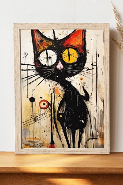 Luna Marissa Αφίσα μαύρης γάτας - Αφίσα τοίχου από γυαλιστερό χαρτί χωρίς πλα...