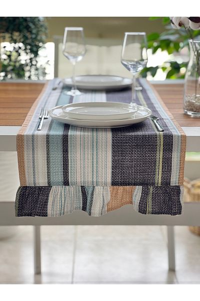 desen izmir New Season Creative Patterned Frilly Runner Cover