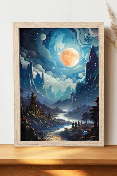 Luna Marissa Αφίσα τοπίων - Αφίσα τοίχου από γυαλιστερό χαρτί χωρίς πλαίσιο
