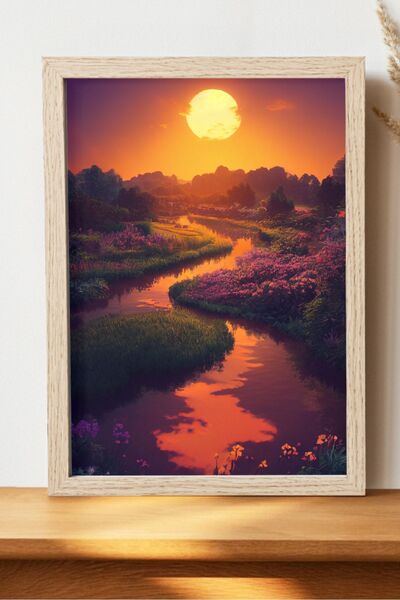 Luna Marissa Καλλιτεχνική αφίσα ηλιοβασιλέματος - Αφίσα ψηφιακής τέχνης με σκ...