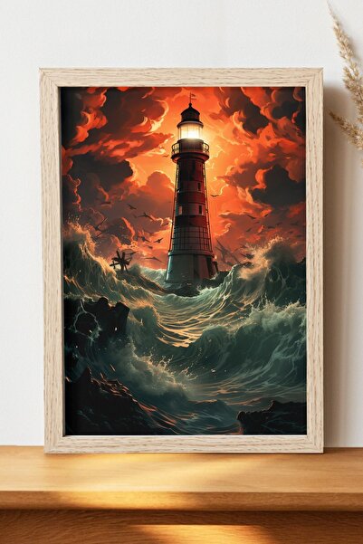 Luna Marissa Αφίσα Φάρου - Αφίσα τοίχου από φωτεινό χαρτί χωρίς πλαίσιο