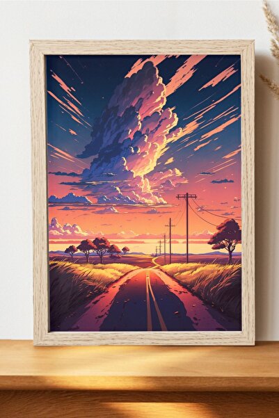 Luna Marissa Αφίσα με τοπίο ηλιοβασιλέματος - Αφίσα ψηφιακής τέχνης από χοντρ...