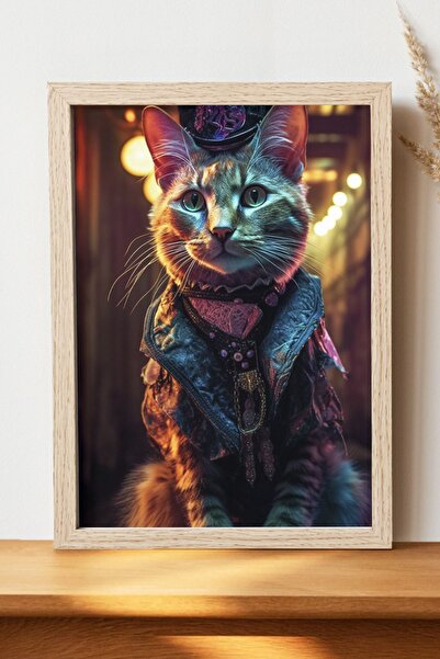 Luna Marissa Αφίσα γάτας - Αφίσα ψηφιακής τέχνης από χοντρό χαρτί χωρίς πλαίσιο