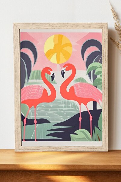 Luna Marissa Αφίσα Flamingo - Αφίσα τοίχου από γυαλιστερό χαρτί χωρίς πλαίσιο