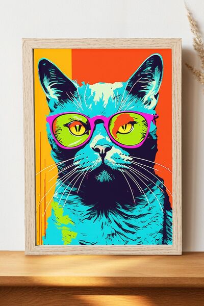 Luna Marissa Αφίσα γάτας - Αφίσα τοίχου από γυαλιστερό χαρτί χωρίς πλαίσιο
