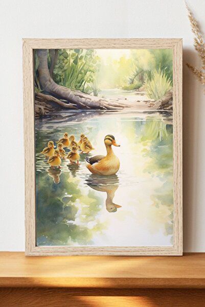 Luna Marissa Αφίσα Floating Duck - Αφίσα τοίχου από γυαλιστερό χαρτί χωρίς πλ...