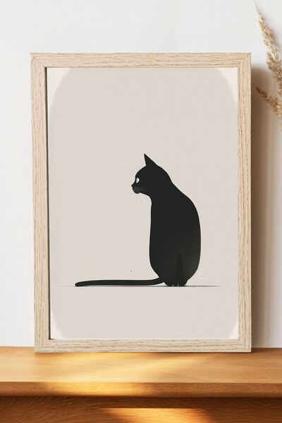 Luna Marissa Αφίσα μαύρης γάτας - Αφίσα τοίχου από γυαλιστερό χαρτί χωρίς πλα...