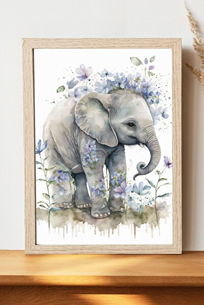 Luna Marissa Καλλιτεχνική αφίσα ελέφαντα - Ψηφιακή αφίσα τέχνης από χοντρό χα...