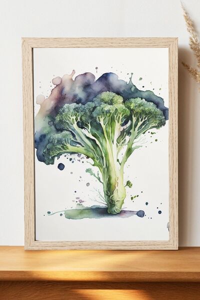 Luna Marissa Καλλιτεχνική αφίσα μπρόκολου - Ψηφιακή αφίσα τέχνης από χοντρό χ...