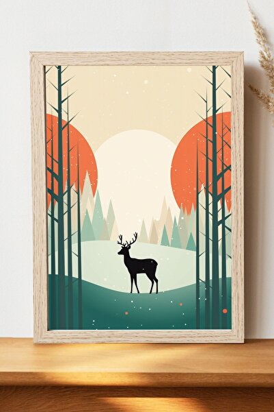 Luna Marissa Αφίσα ελαφιών - Αφίσα τοίχου από γυαλιστερό χαρτί χωρίς πλαίσιο