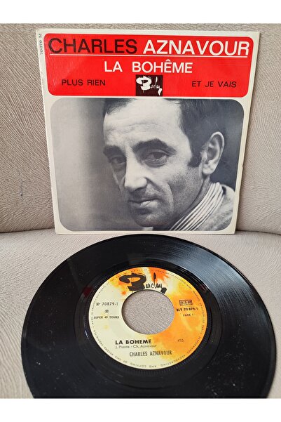 Charles Aznavour - LA BOHEME / Plus Rien / Et Je Vais -1965 Fransa Basım EP (3 PARÇALIK) 2.EL