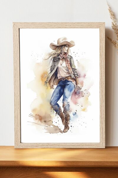 Luna Marissa Καλλιτεχνική αφίσα καουμπόη - Χοντρό χαρτί χωρίς πλαίσιο, ψηφιακ...