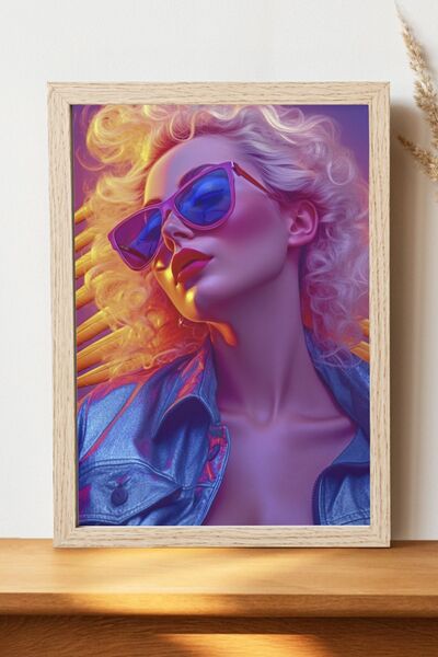 Luna Marissa Γυναικεία αφίσα Synthwave - Αφίσα τοίχου από γυαλιστερό χαρτί χω...