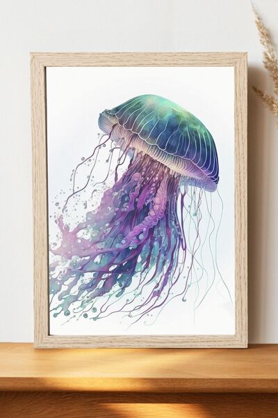 Luna Marissa Εικονογράφηση αφίσας με μέδουσες - Αφίσα ψηφιακής τέχνης από χον...