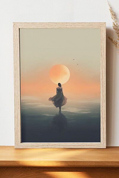 Luna Marissa Αφίσα Minimal Sun Woman - Αφίσα τοίχου από γυαλιστερό χαρτί χωρί...